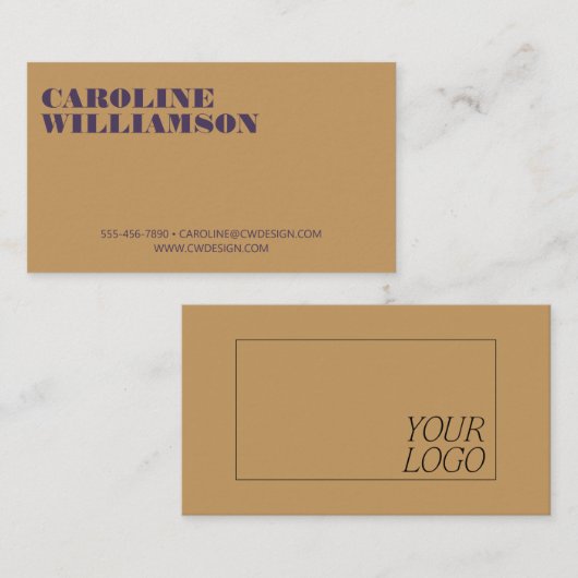 黄コンテンポラリー紫の名ミニマル前のロはっきりしたゴ 名刺 (正面/裏面)