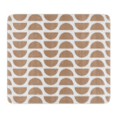 黄コンテンポラリー色抽象芸術幾何学的プリント カッティングボード (正面)