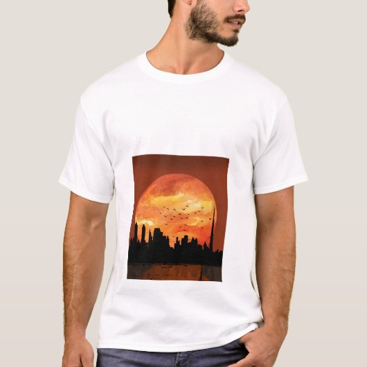 黄サンセットTシャツ Tシャツ (正面)