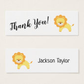 黄シンプル獅子挿入カード付き感謝 (正面&裏面)