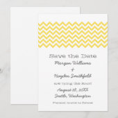 黄シンプル色シェブロン日付招待状 セーブザデート (正面/裏面)