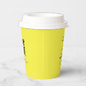 黄シンプル色ロゴQRコード会社スワッグ 紙コップ (右)