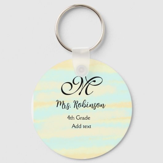 黄シンプル色水彩先生鑑賞法 キーホルダー (正面)