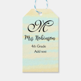 黄シンプル色水彩先生鑑賞法 ギフトタグ