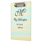 黄シンプル色水彩先生鑑賞法 クリップボード (左)