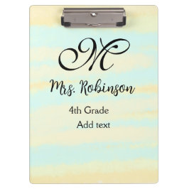 黄シンプル色水彩先生鑑賞法 クリップボード