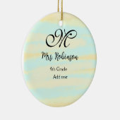 黄シンプル色水彩先生鑑賞法 セラミックオーナメント (右)