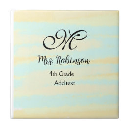 黄シンプル色水彩先生鑑賞法 タイル