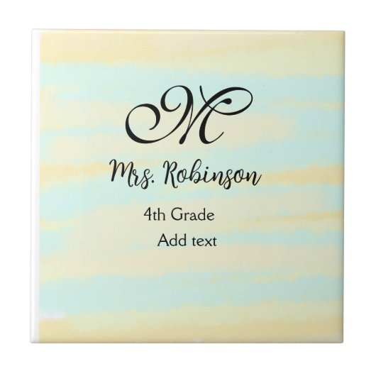 黄シンプル色水彩先生鑑賞法 タイル (正面)