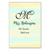 黄シンプル色水彩先生鑑賞法 テーブルナンバー (裏面)