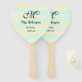 黄シンプル色水彩先生鑑賞法 ハンドファン (正面&裏面)