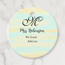 黄シンプル色水彩先生鑑賞法 フェイバータグ