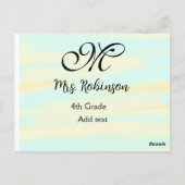 黄シンプル色水彩先生鑑賞法 ポストカード (裏面)