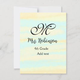 黄シンプル色水彩先生鑑賞法 ポストカード