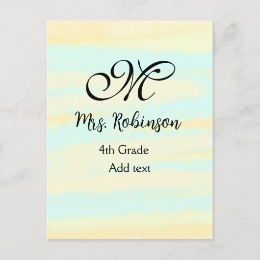 黄シンプル色水彩先生鑑賞法 ポストカード (正面)