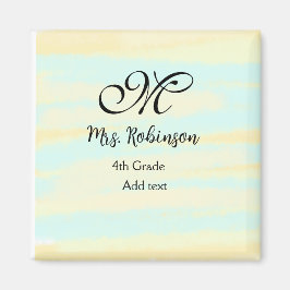 黄シンプル色水彩先生鑑賞法 マグネット