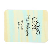 黄シンプル色水彩先生鑑賞法 マグネット (横)