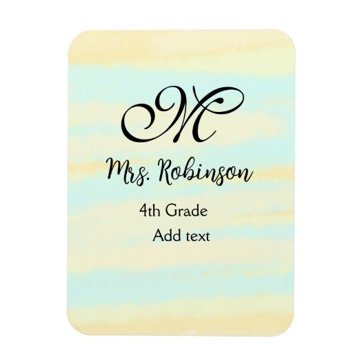 黄シンプル色水彩先生鑑賞法 マグネット (縦)