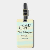 黄シンプル色水彩先生鑑賞法 ラゲッジタグ (正面縦)