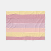 黄スタイリッシュモダン紫の白ストライプ色 フリースブランケット (正面(横))