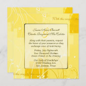 黄スタイリッシュモダン結婚式招待状 招待状 (正面/裏面)