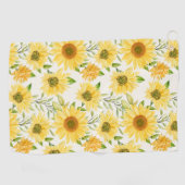 黄スタイリッシュ色ひまわり ゴルフタオル (横)