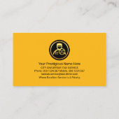 黄スタイリッシュ色タクシーのチェックボックスドライバー 名刺 (裏面)