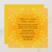 黄スタイリッシュ色・オレンジ結婚式招待状 招待状 (正面/裏面)