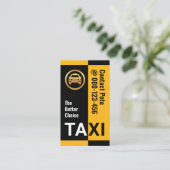 黄スタイリッシュ黒タクシーストライプ 名刺 (スタンド正面)