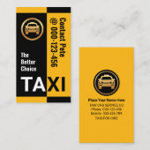 黄スタイリッシュ黒タクシーストライプ 名刺 (正面/裏面)