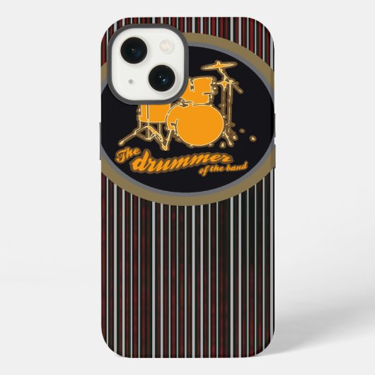 黄ストライプの太鼓 iPhoneケース (裏面)