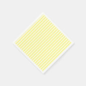 黄ストライプの白パーソナライズされた スタンダードカクテルナプキン (角)