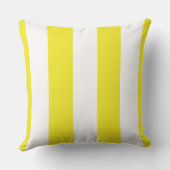 黄ストライプの色と白の屋内 アウトドアクッション (裏面)