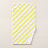 黄ストライプの色と白 バスタオルセット (ハンドタオル)