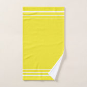 黄ストライプの色と白 バスタオルセット (ハンドタオル)