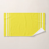 黄ストライプの色と白 バスタオルセット (ハンドタオル)