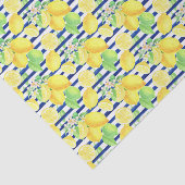 黄ストライプレモン模様の海軍の女性 薄葉紙 (詳細)