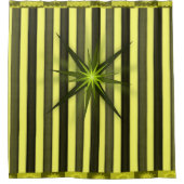 黄ストライプ星ショーカーテン シャワーカーテン (正面)