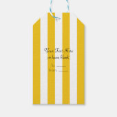 黄ストライプ白モダンストライプの党 ギフトタグ (正面)