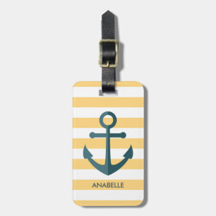 黄ストライプ色いかり ラゲッジタグ