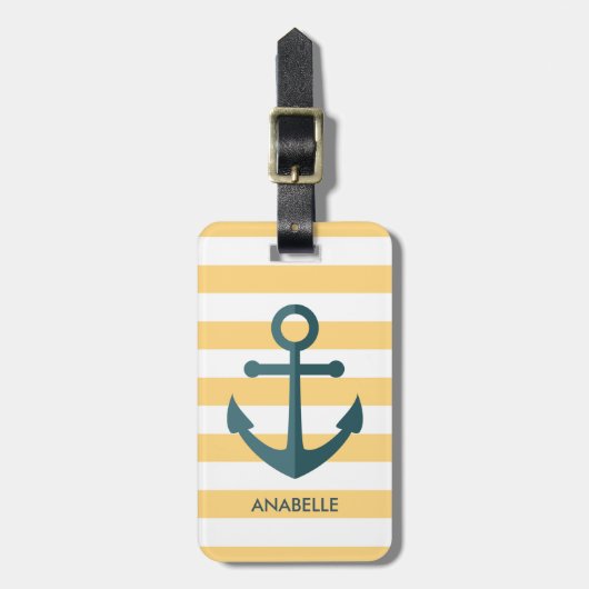 黄ストライプ色いかり ラゲッジタグ (正面縦)