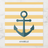 黄ストライプ色いかり ワインラベル (シングルラベル)