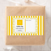 黄ストライプ色のフレームとロゴ ラベル (インサイチュ)