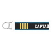 黄ストライプ色の名前をカスタムする、シンプルミニマル リストバンドキーホルダー (鍵左)