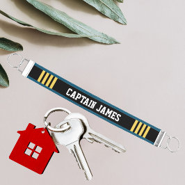 黄ストライプ色の名前をカスタムする、シンプルミニマル リストバンドキーホルダー