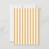 黄ストライプ色の来ここ赤ちゃんシャワー サンキューカード (裏面)