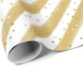 黄ストライプ色金ゴールドグリッターキッズパーティー ラッピングペーパー (ロールコーナー)