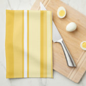黄ストライプ色 キッチンタオル (四つ折り)