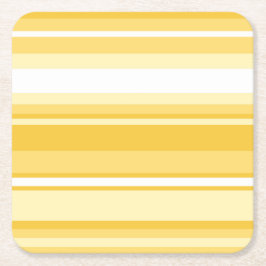 黄ストライプ色 スクエアペーパーコースター
