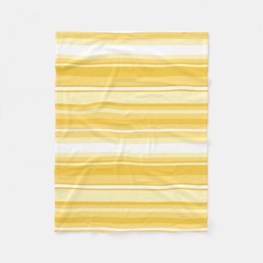 黄ストライプ色 フリースブランケット (正面)